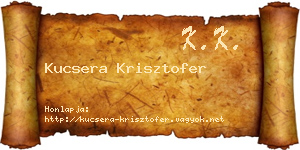 Kucsera Krisztofer névjegykártya